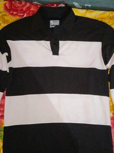 Trending Striped Polo Shirt L Size