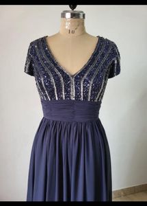 Elegant Navy Blue Maxi Dress