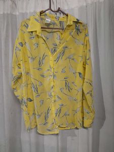 Yellow Print Tops