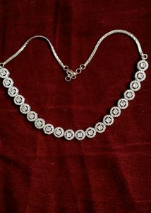 American Diamond Silver Necklace