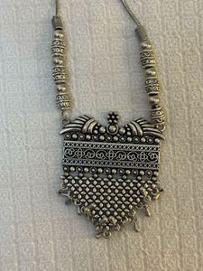 Silver Tone Statement Necklace- Diwali or weddings