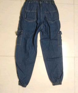 Distressed Denim Joggers