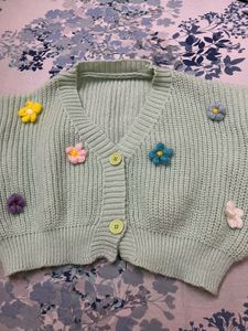 Cute Floral Knit Cardigan