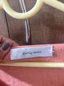 Puffy Sleeves Peach Crop Top