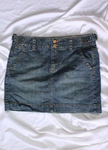 Vintage Dark Wash Denim Mini Skirt