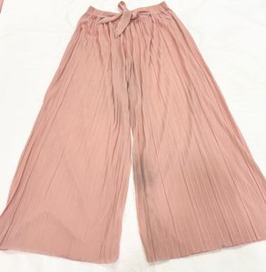 Pink Pleated Palazzo Pants