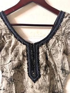 Black Cotton Stitched Churidar Set