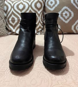 Dark brown Leather Ankle Boots