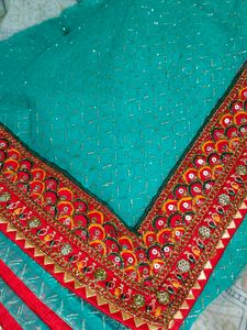 Elegant Green net  Saree