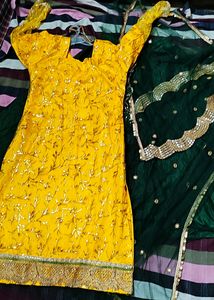 Beautiful Haldi Mehandi Sharara Suit