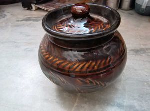 Ceramic Pickle Jar with Lid