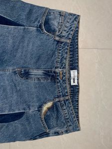 Unique Two-Tone Wide Leg Jeans