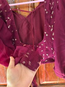 Bright Marron Colour Dress For Girls