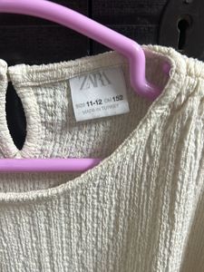 Zara Textured Tie Sleeve Top