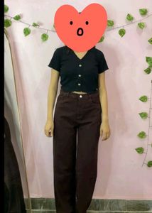 Brown Wide Leg Jeans