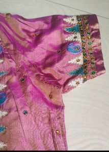 Pink Maggam Work Blouse