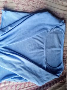 Blue Square Neck Top