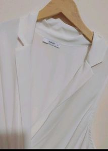 White Cut Sleeves Dress For 36 Bust