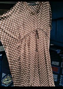 Brown Polka Dot kaftan nighty