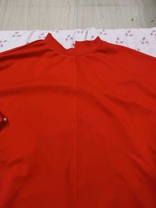 Red Pearl Button Top