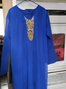 Blue Colour Abaya With Dupatta