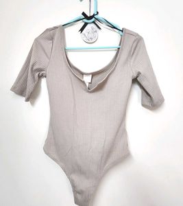 Ribbed Bodysuit - Neutral