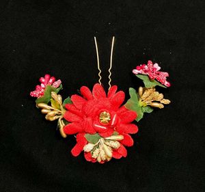 Red Floral Hair Pin
