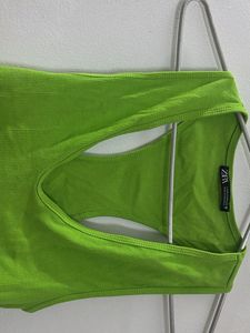 Zara Green Ribbed Tank Top