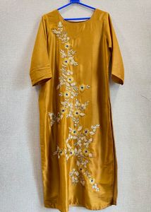 Mustard &amp; Royal Blue Embroidered Co-ord Set
