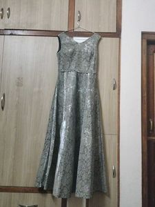 Elegant Silver Evening Dress