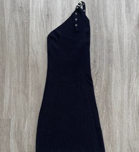 Zara Buckle Asymmetrical Knit Mini