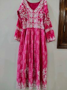 Pink Embroidered Kurta