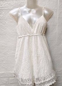 🎊🥳Buy One Get 1 Free🥳🎊White Lace Romper Dress