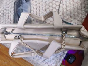 Elegant Tote Bag with Chain Detail super soft