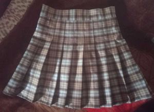 Plaid Pleated Mini Korean Skirt