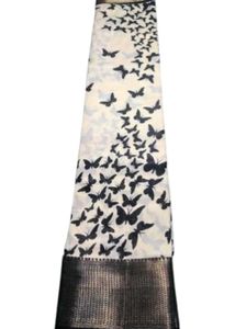 Kalamkari Dola Silk Butterfly Print Saree