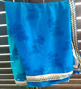 Blue Floral Saree Daily Wear