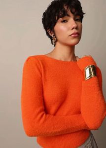 Cozy Orange Knit Sweater