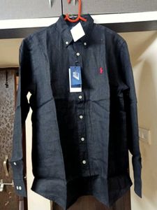 FINAL PRICE NEW Ralph Lauren Black Linen Shirt