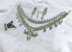 Elegant Pearl &amp; Crystal Jewelry Set