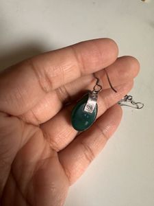 Green onyx silver 925 Filigree Earrings