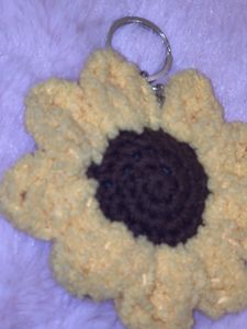 Crochet Sunflower Keychain