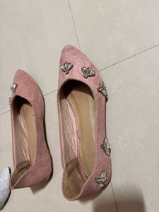 Pink Embellished Ballerinas