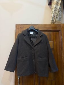 Stylish Brown Wool Blend Blazer