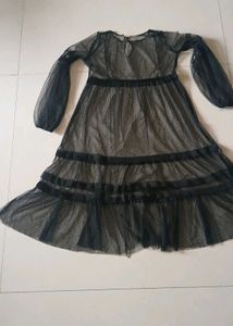 Sheer Net Midi Dress