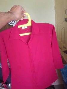 Red Button-Down Top