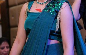 Emerald Green Embellished Ready to Wear Saree