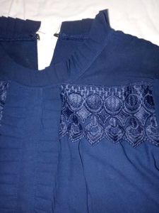 Navy Blue Embellished Top