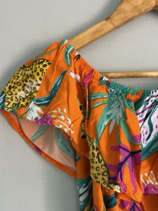 Tropical Print Crop Top