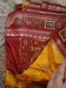 Yellow &amp; Red Saree